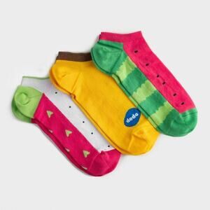 Dodo Bahamas Unisex Colorfull Cotton 3 Pairs Set Ankle Socks Size 9-11